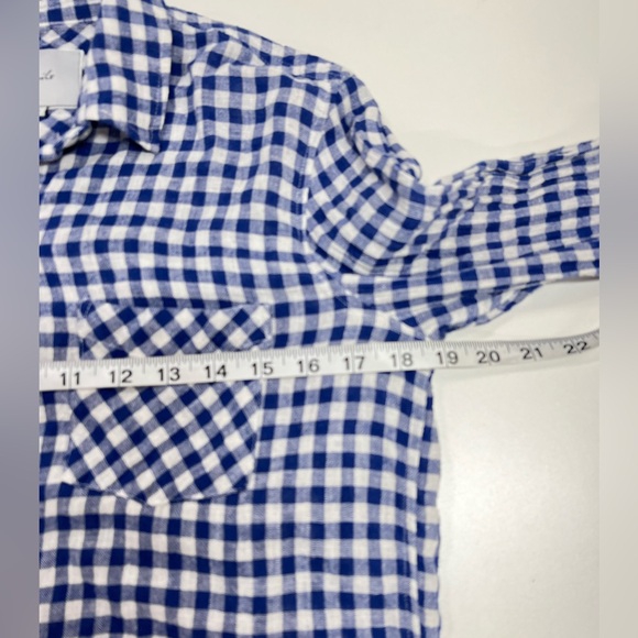 Rails Women's Blue Gingham Val Linen Blend Tie Front
Blouse Size XS Long Sleeve - Picture 10 of 15